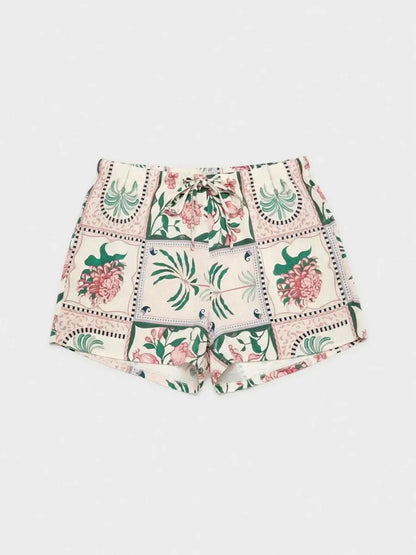 Completo corto donna mezza manica aperta short in raso Gisela 20391/20493