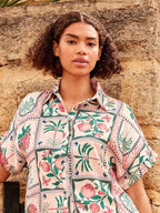 Completo corto donna mezza manica aperta short in raso Gisela 20391/20493