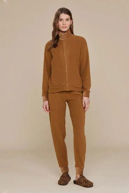Completo longewear con zip donna invernale Noidinotte collo alto in pile FA8410