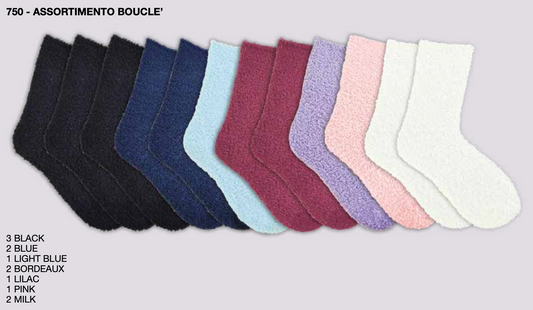 Confezione da 12 paia di calze donna bouclé Sièlei BO01