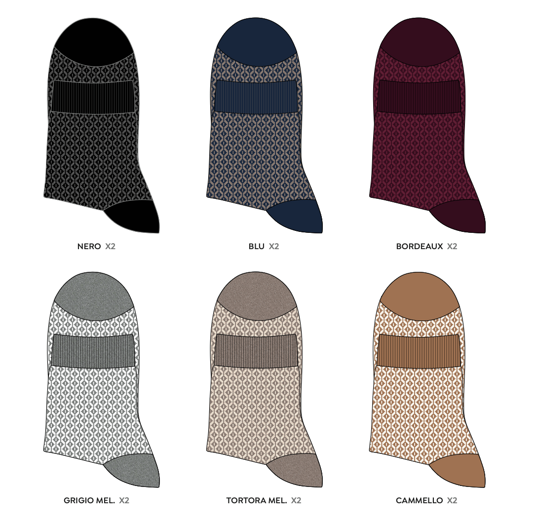 Confezione da 12 paia di calze donna in caldo cotone Pezzini Be Natural Trendy DCZ-PAI2501