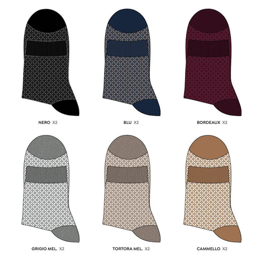 Confezione da 12 paia di calze donna in caldo cotone Pezzini Be Natural Trendy DCZ-PAI2501