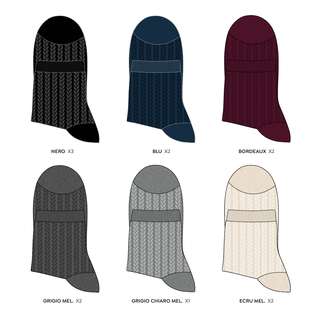 Confezione da 12 paia di calze donna in caldo cotone Pezzini Be Natural Trendy DCZ-PAI2503