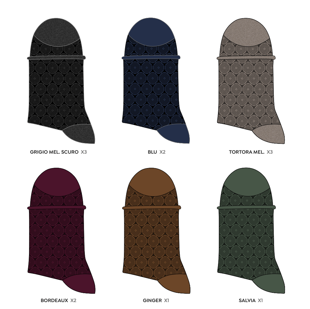 Confezione da 12 paia di calze donna in caldo cotone Pezzini Be Natural Trendy DCZ-PAI2505