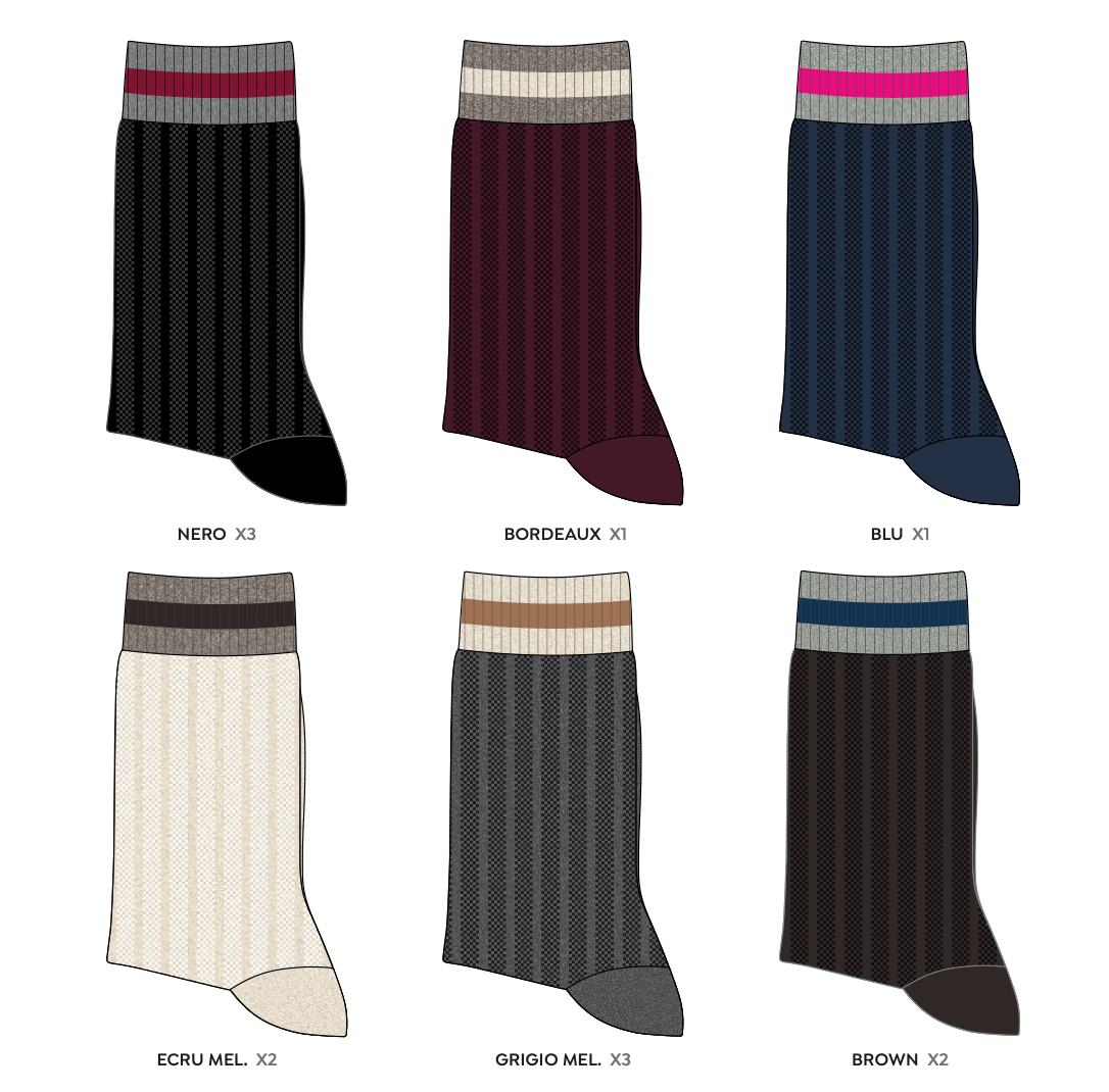 Confezione da 12 paia di calze donna in caldo cotone Pezzini Be Natural Trendy DCZ-PAI2506