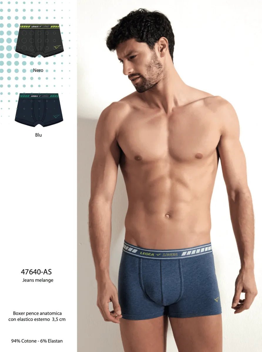 Confezione da 3 Boxer uomo Legea cotone bielastico rasato tinta unita 47640
