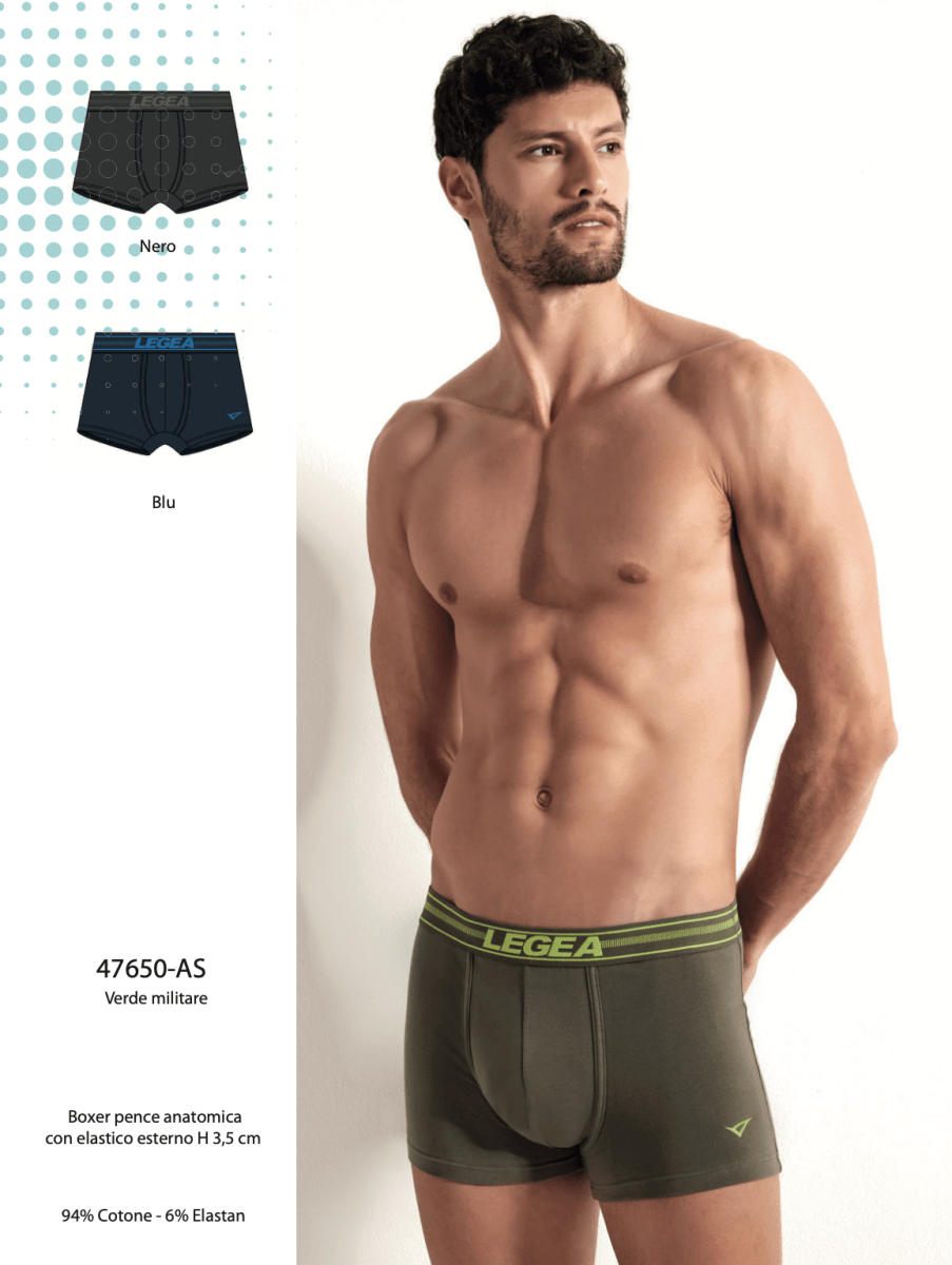 Confezione da 3 Boxer uomo Legea cotone bielastico rasato tinta unita 47650