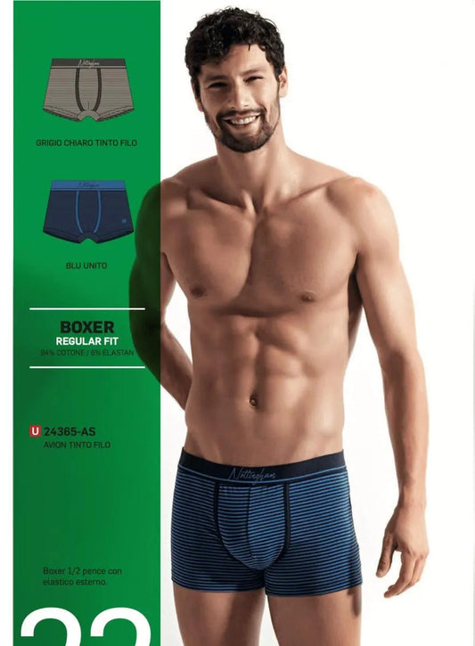 Confezione da 3 Boxer uomo Nottingham cotone bielastico rasato tinta unita 24365