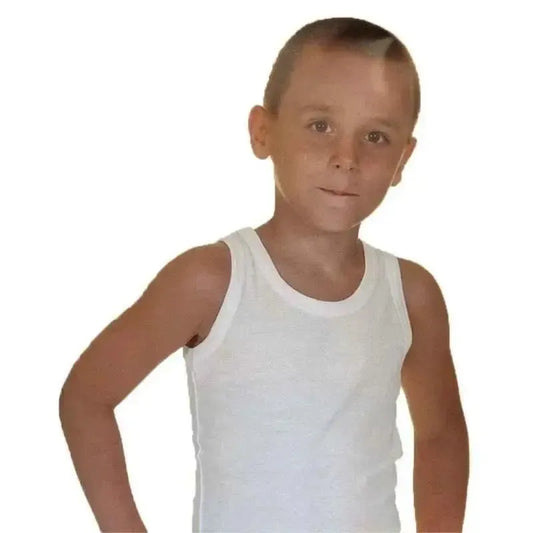 Confezione da 3 Maglie canotta intima bambino in cotone a costine Zerodifetti 8006