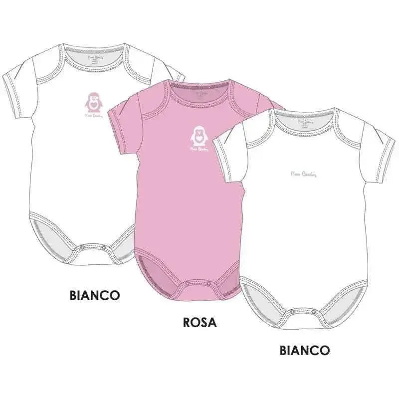 Confezione da 3 body neonata mezza manica Pierre Cardin 100% cotone PCKB3.036