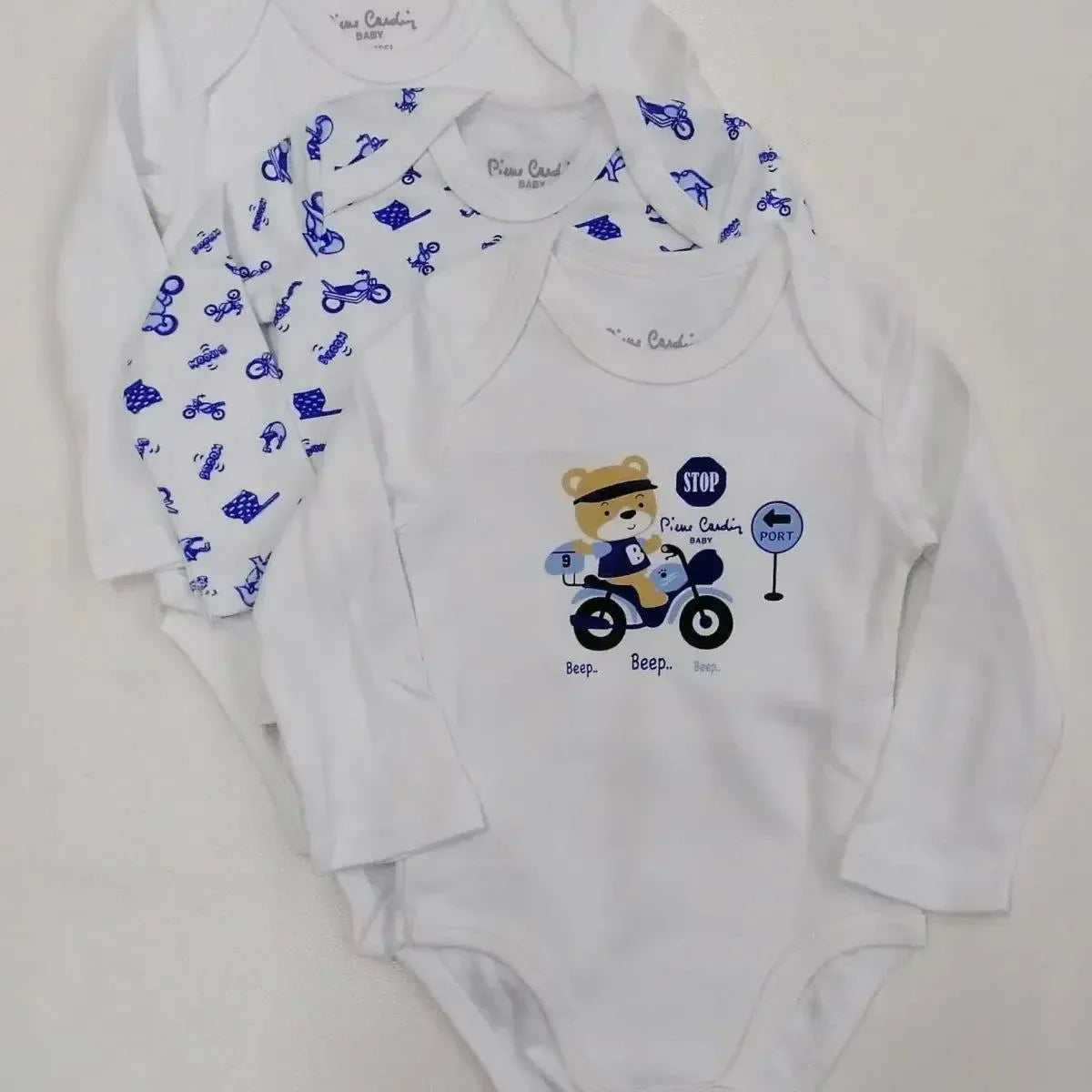 Confezione da 3 body neonato manica lunga Pierre Cardin caldo cotone PCKB3.111