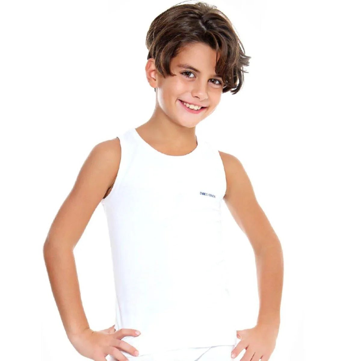 Confezione da 3 maglie spalla larga bambino in cotone bielastico Enrico Coveri ET4002