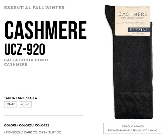 Confezione da 3 paia di calze corte uomo in morbido cashmere rasato Pezzini Ucz-Cashmere