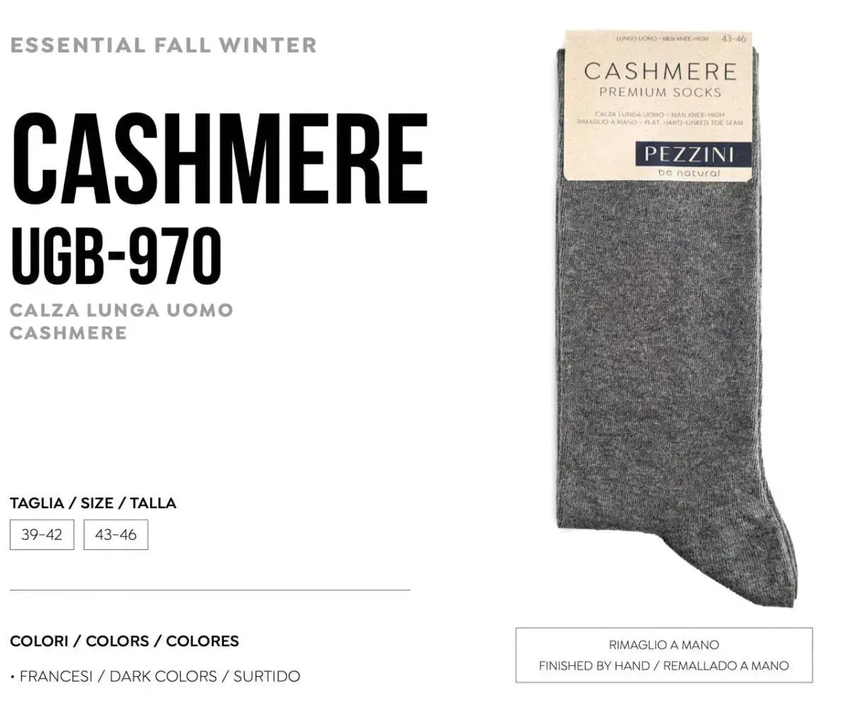 Confezione da 3 paia di calze lunghe uomo in morbido cashmere rasato Pezzini Ugb-Cashmere
