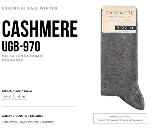 Confezione da 3 paia di calze lunghe uomo in morbido cashmere rasato Pezzini Ugb-Cashmere