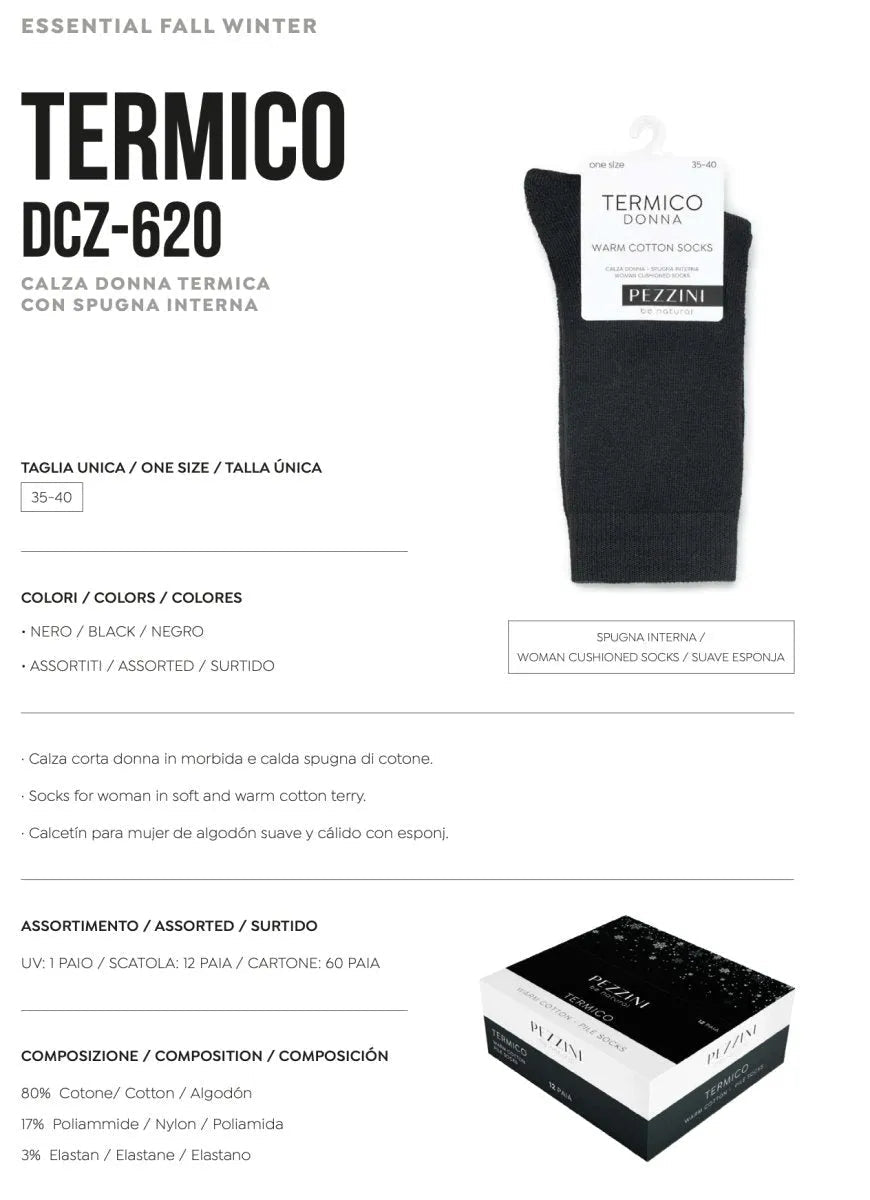 Confezione da 3 paia di calze termiche corte donna Pezzini DCZ-620