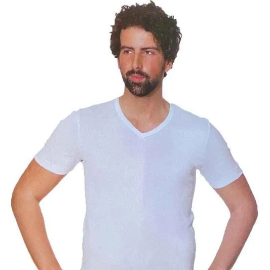 Confezione da 3 pezzi Maglia intima uomo scollo a V 100% cotone Zerodifetti 1001
