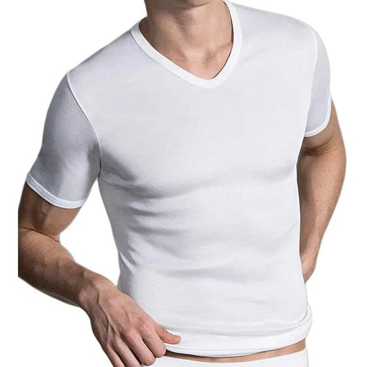Confezione da 3 pezzi maglia mezza manica a punta uomo 100% cotone Leable 1419