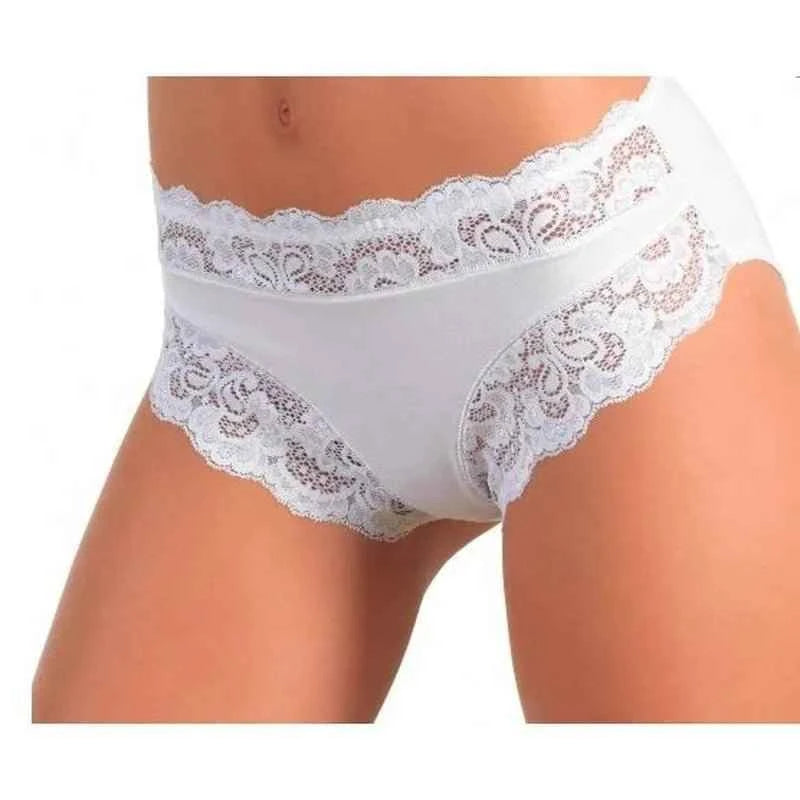 Confezione da 3 slip donna in pizzo Jadea cotone modal motivo floreale 742