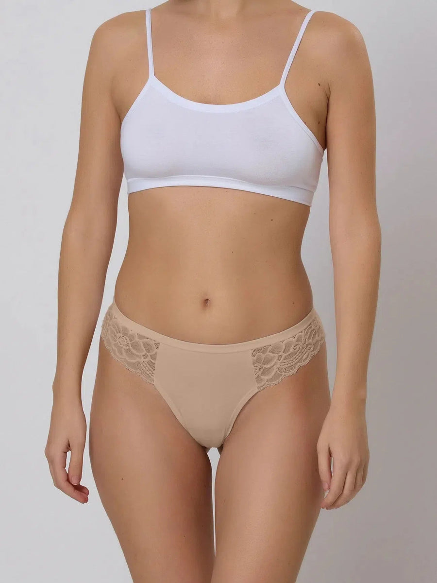 Confezione da 3 slip pizzo donna modello brasiliana Jadea 516