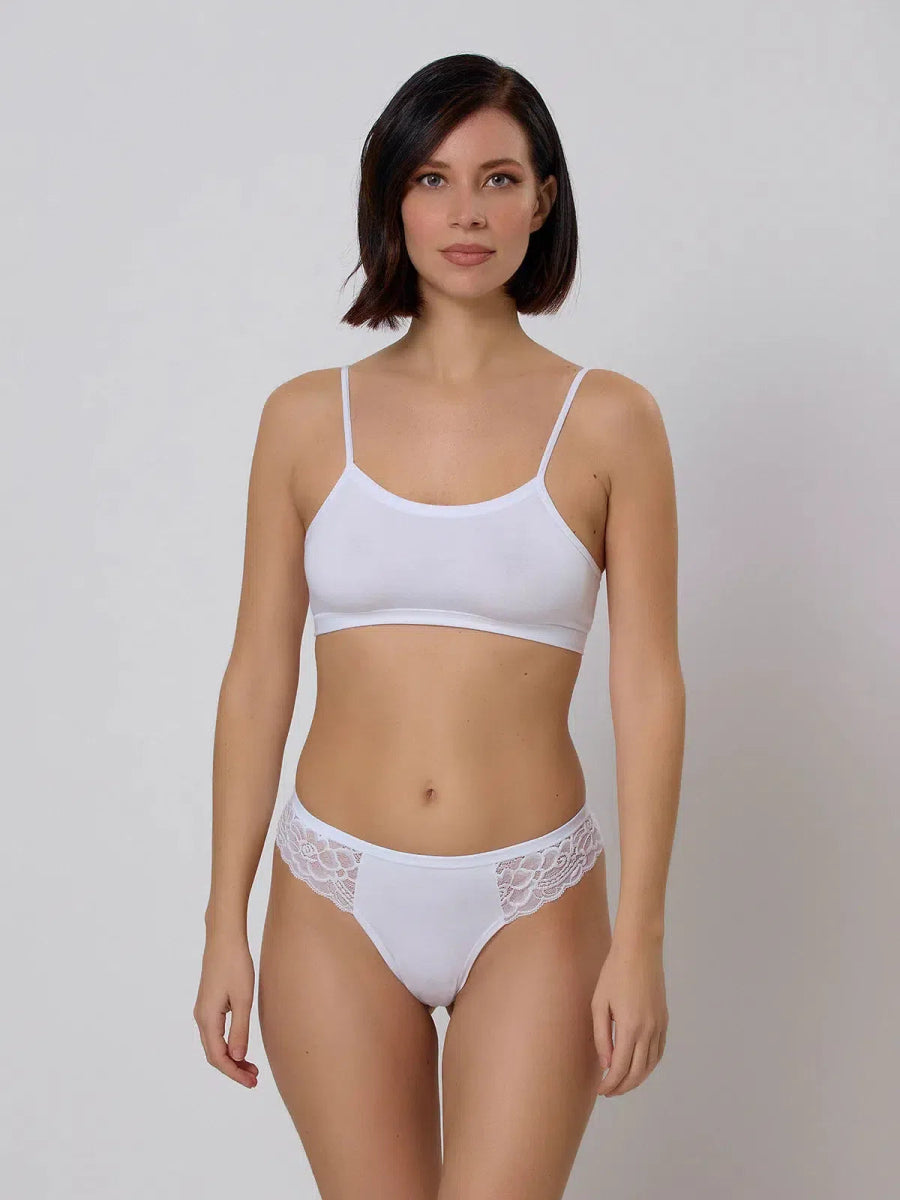 Confezione da 3 slip pizzo donna modello brasiliana Jadea 516