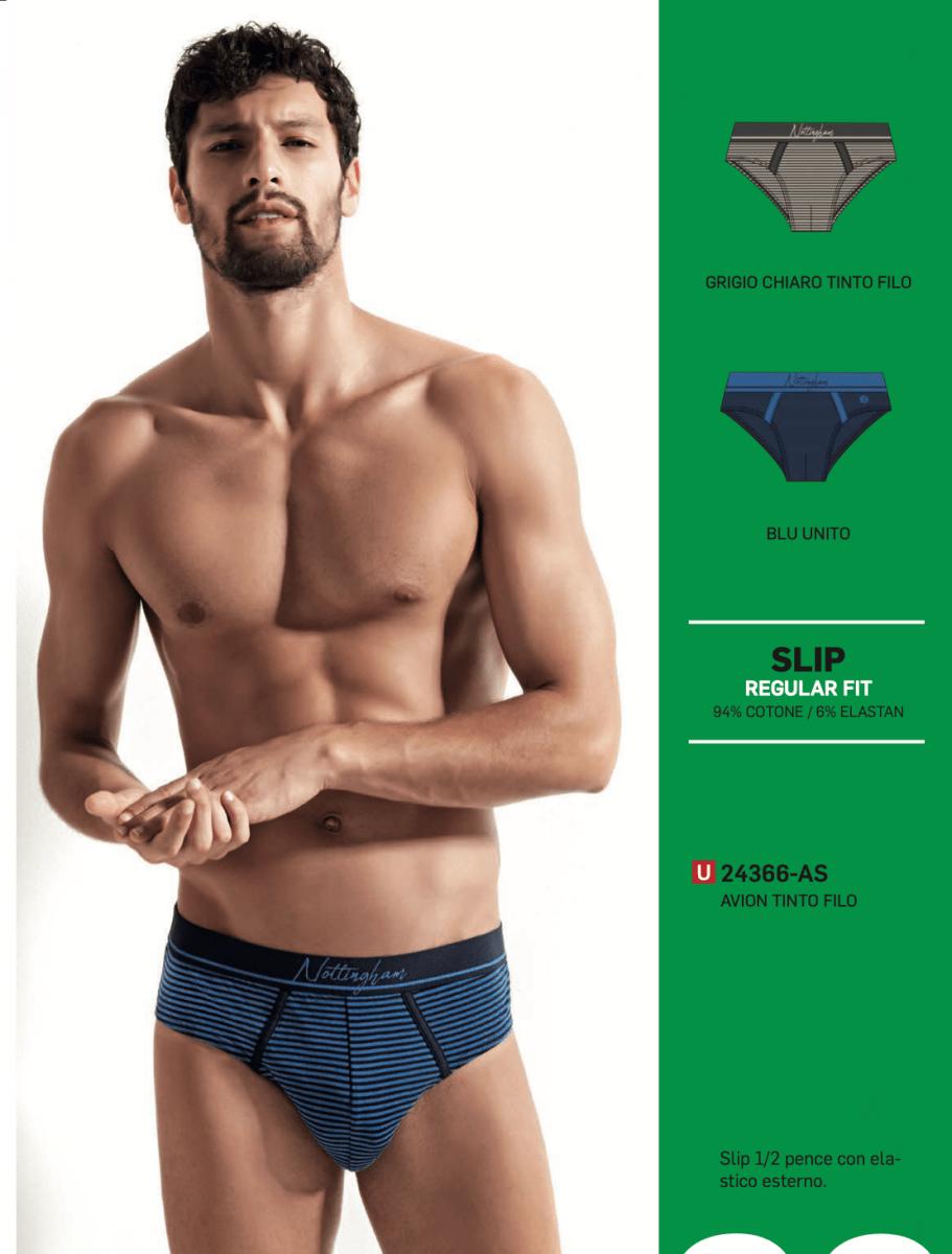 Confezione da 3 slip uomo Nottingham cotone bielastico rasato tinta unita 24366