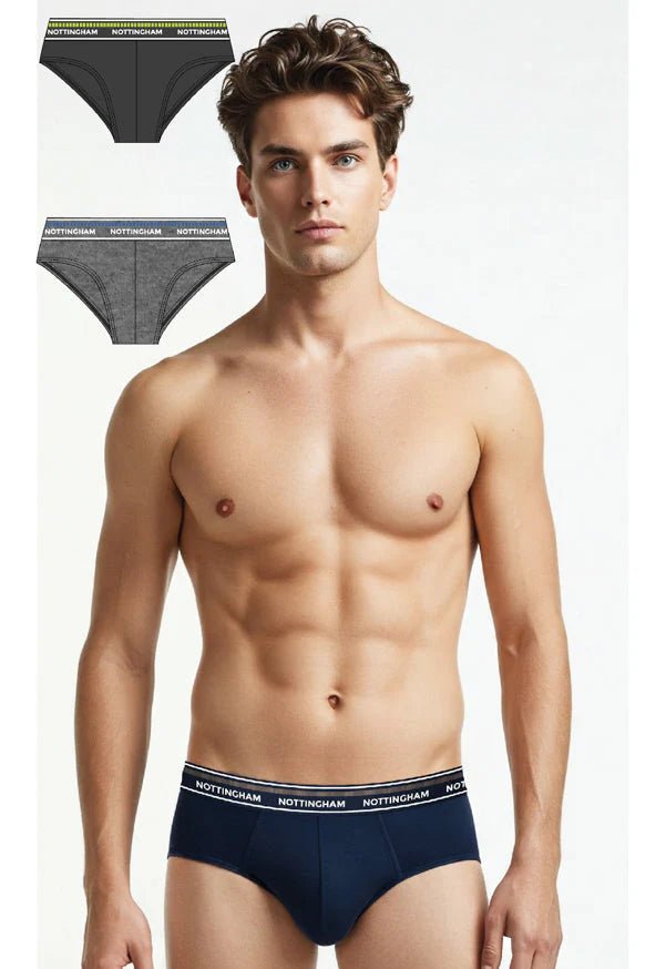 Confezione da 3 slip uomo Nottingham cotone bielastico rasato tinta unita NUA145