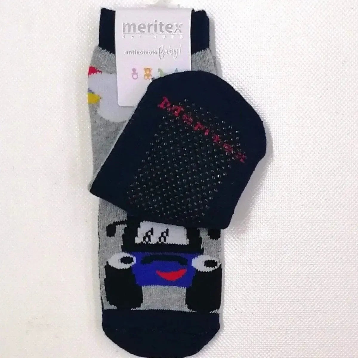 Confezione da 6 paia di calze antiscivolo baby in caldo cotone Meritex 4444