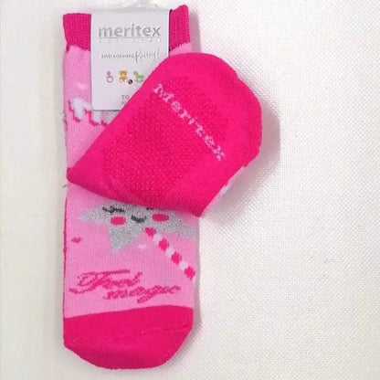 Confezione da 6 paia di calze antiscivolo baby in caldo cotone Meritex 4446