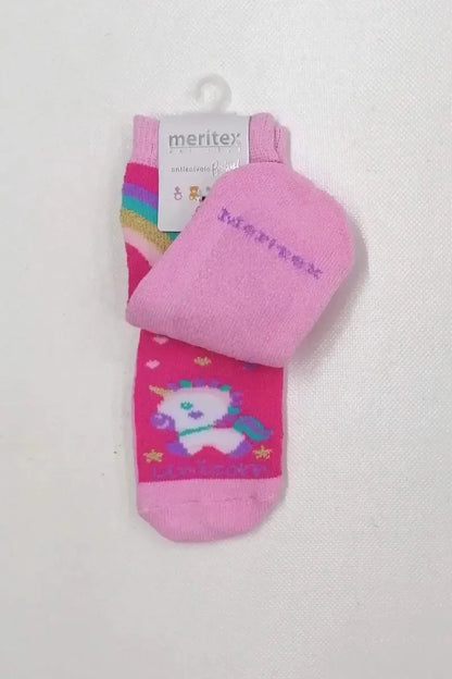 Confezione da 6 paia di calze antiscivolo baby in caldo cotone Meritex 4447