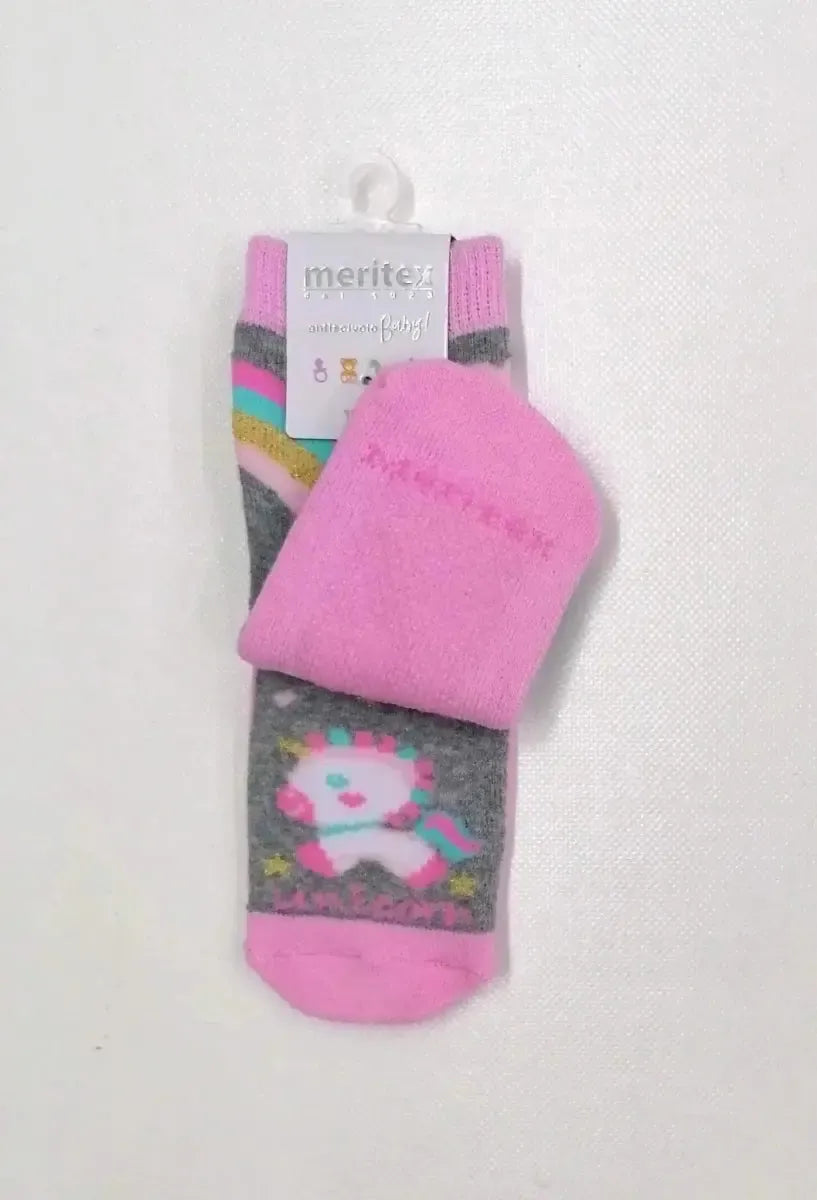 Confezione da 6 paia di calze antiscivolo baby in caldo cotone Meritex 4447