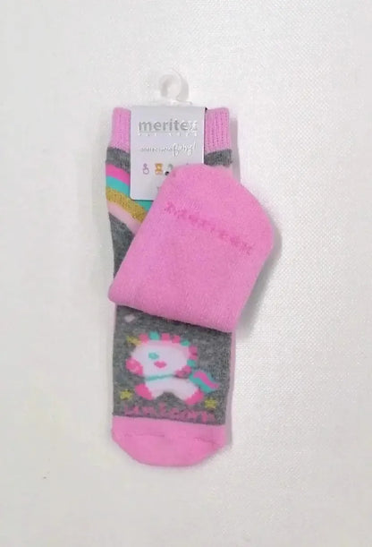 Confezione da 6 paia di calze antiscivolo baby in caldo cotone Meritex 4447