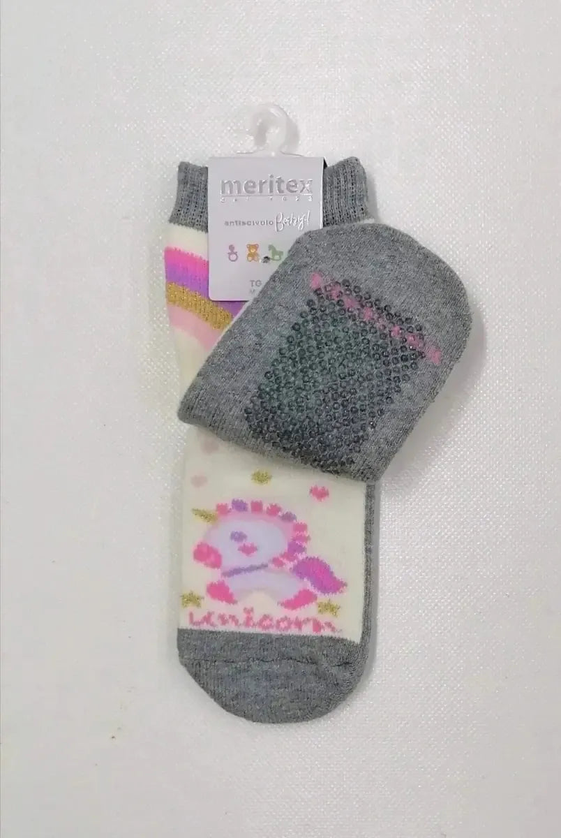 Confezione da 6 paia di calze antiscivolo baby in caldo cotone Meritex 4447