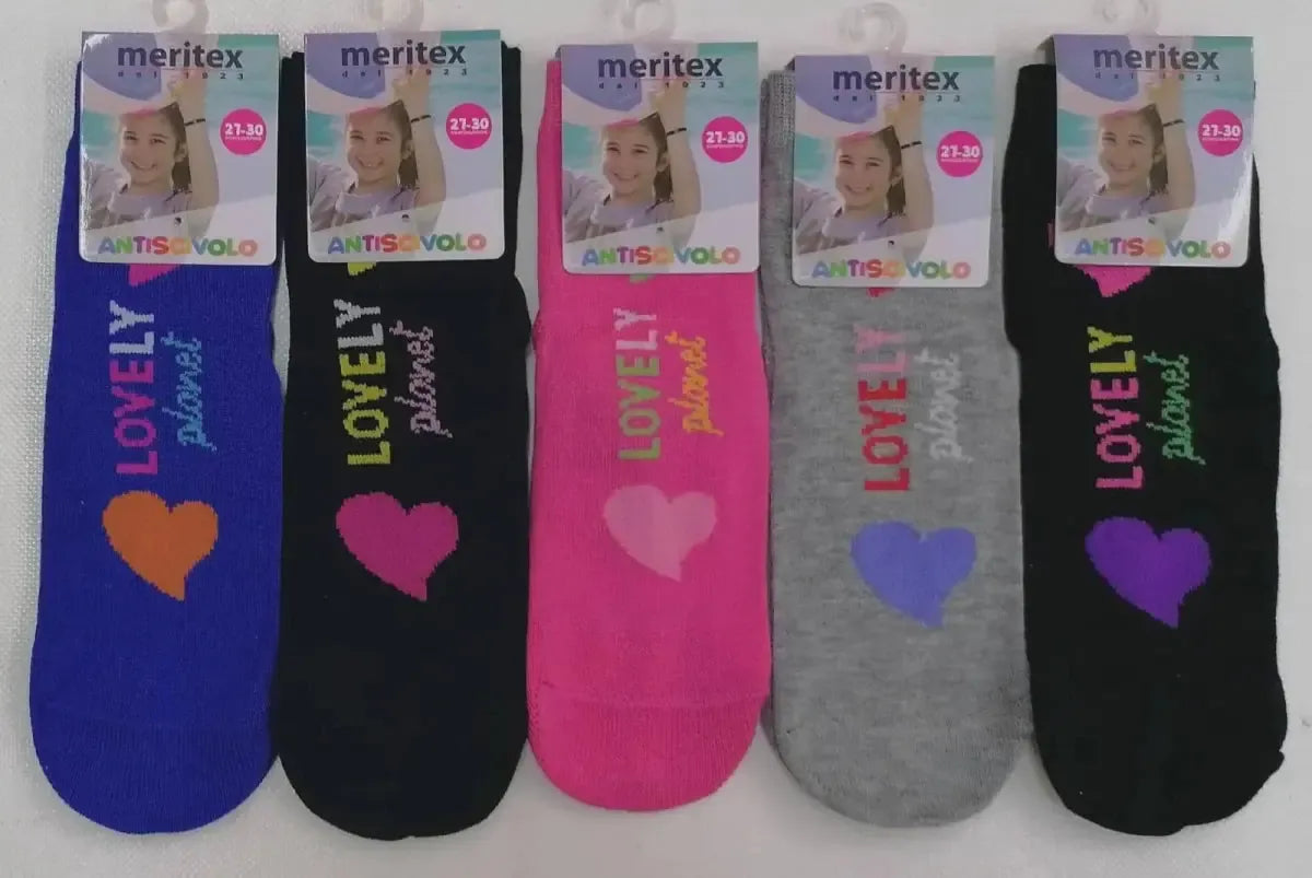 Confezione da 6 paia di calze antiscivolo bambina Meritex cotone 8003