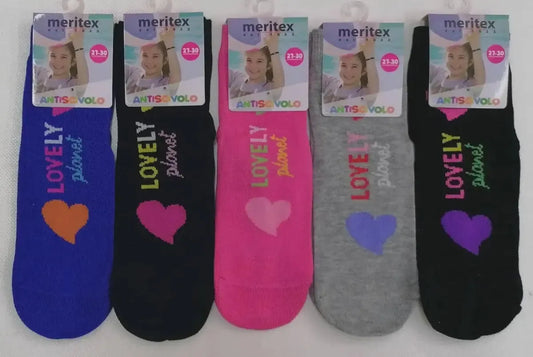 Confezione da 6 paia di calze antiscivolo bambina Meritex cotone 8003