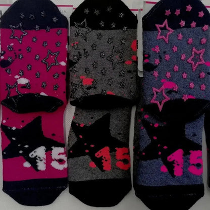 Confezione da 6 paia di calze antiscivolo bambina Pezzini Kid's in caldo cotone GBS-PAI211801