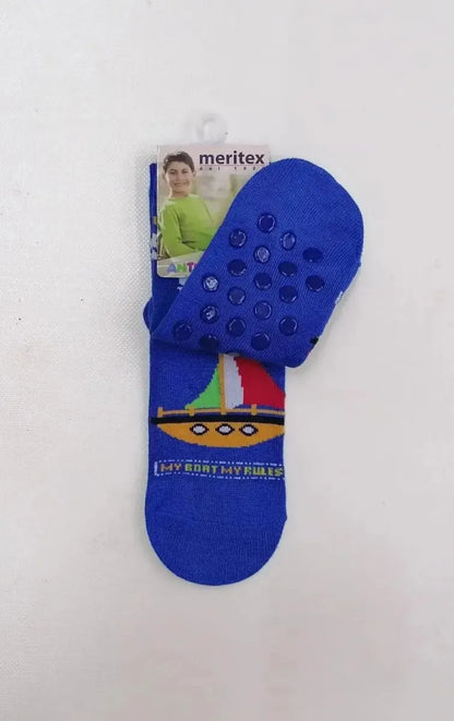 Confezione da 6 paia di calze antiscivolo bambino Meritex cotone 8002