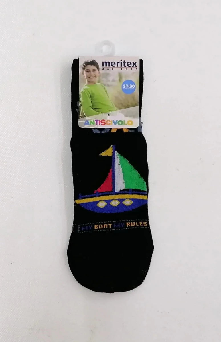 Confezione da 6 paia di calze antiscivolo bambino Meritex cotone 8002