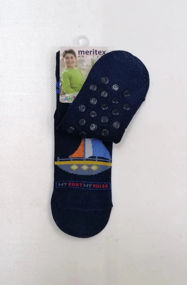 Confezione da 6 paia di calze antiscivolo bambino Meritex cotone 8002