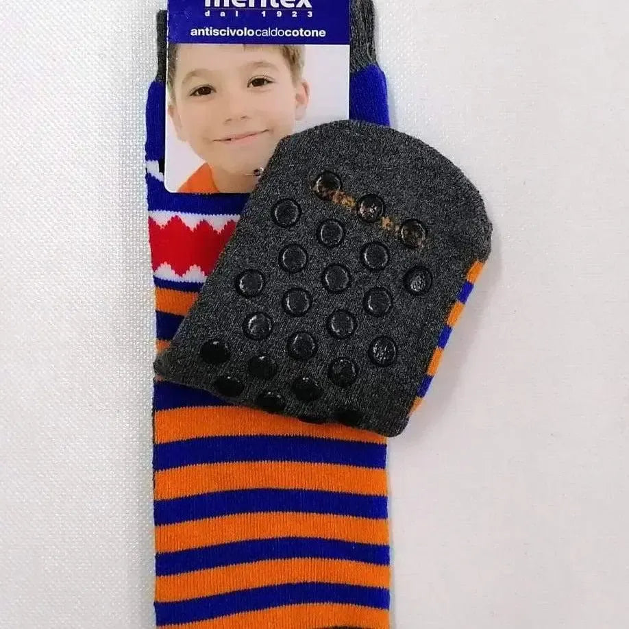 Confezione da 6 paia di calze antiscivolo bambino Meritex in caldo cotone 4353 Scary