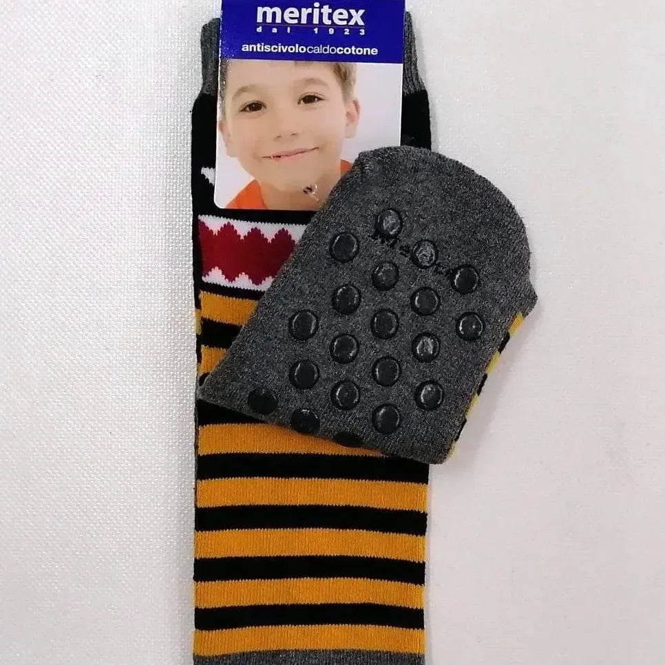 Confezione da 6 paia di calze antiscivolo bambino Meritex in caldo cotone 4353 Scary