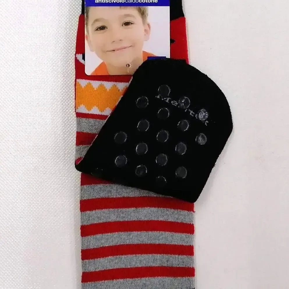 Confezione da 6 paia di calze antiscivolo bambino Meritex in caldo cotone 4353 Scary