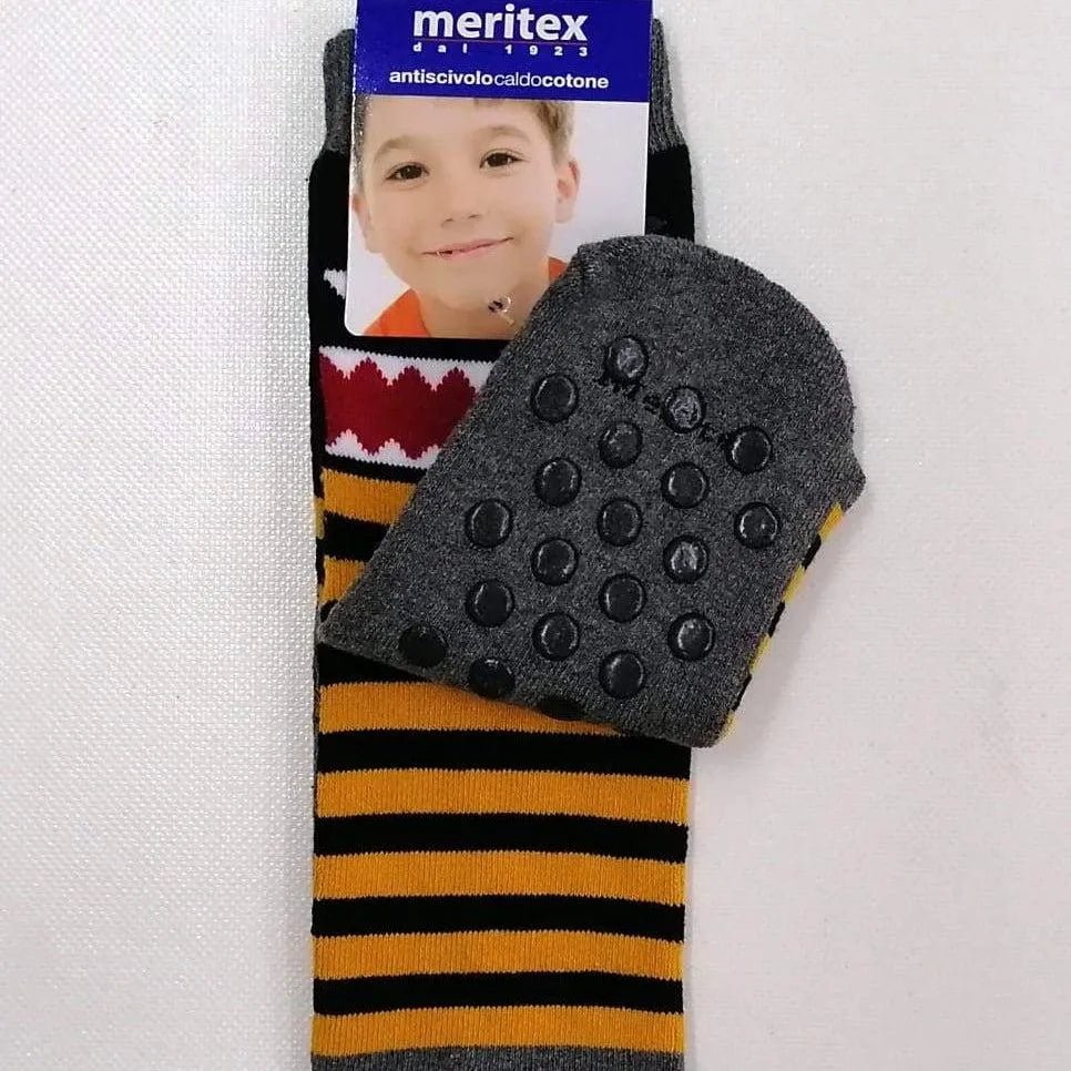 Confezione da 6 paia di calze antiscivolo bambino Meritex in caldo cotone 4353 Scary