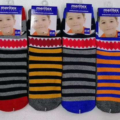 Confezione da 6 paia di calze antiscivolo bambino Meritex in caldo cotone 4353 Scary