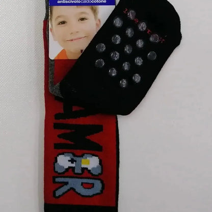 Confezione da 6 paia di calze antiscivolo bambino Meritex in caldo cotone 4354 Gamer