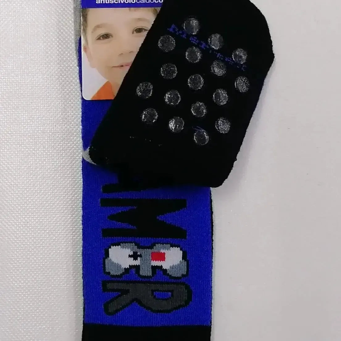 Confezione da 6 paia di calze antiscivolo bambino Meritex in caldo cotone 4354 Gamer