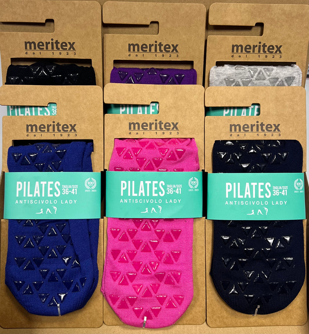 Confezione da 6 paia di calze antiscivolo donna Meritex cotone fresco 8001 Pilates