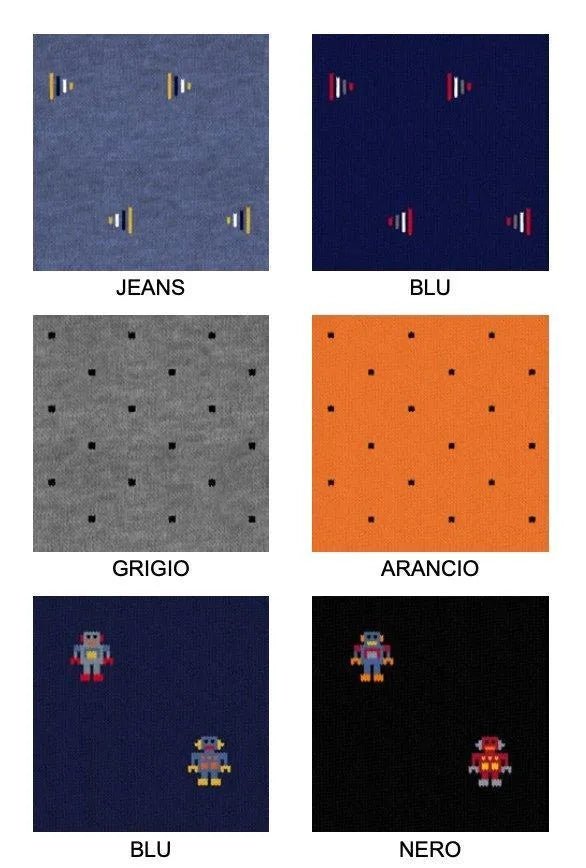 Confezione da 6 paia di calze bambino corte Meritex caldo cotone 4053 Robot