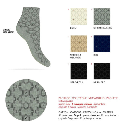 Confezione da 6 paia di calze donna in caldo cotone Sièlei LD01 Lurex