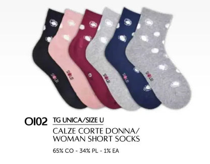 Confezione da 6 paia di calze donna in caldo cotone Sièlei OI02 Big Pois